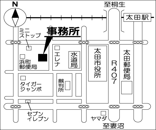 リーガルパートナー│太田オフィス地図